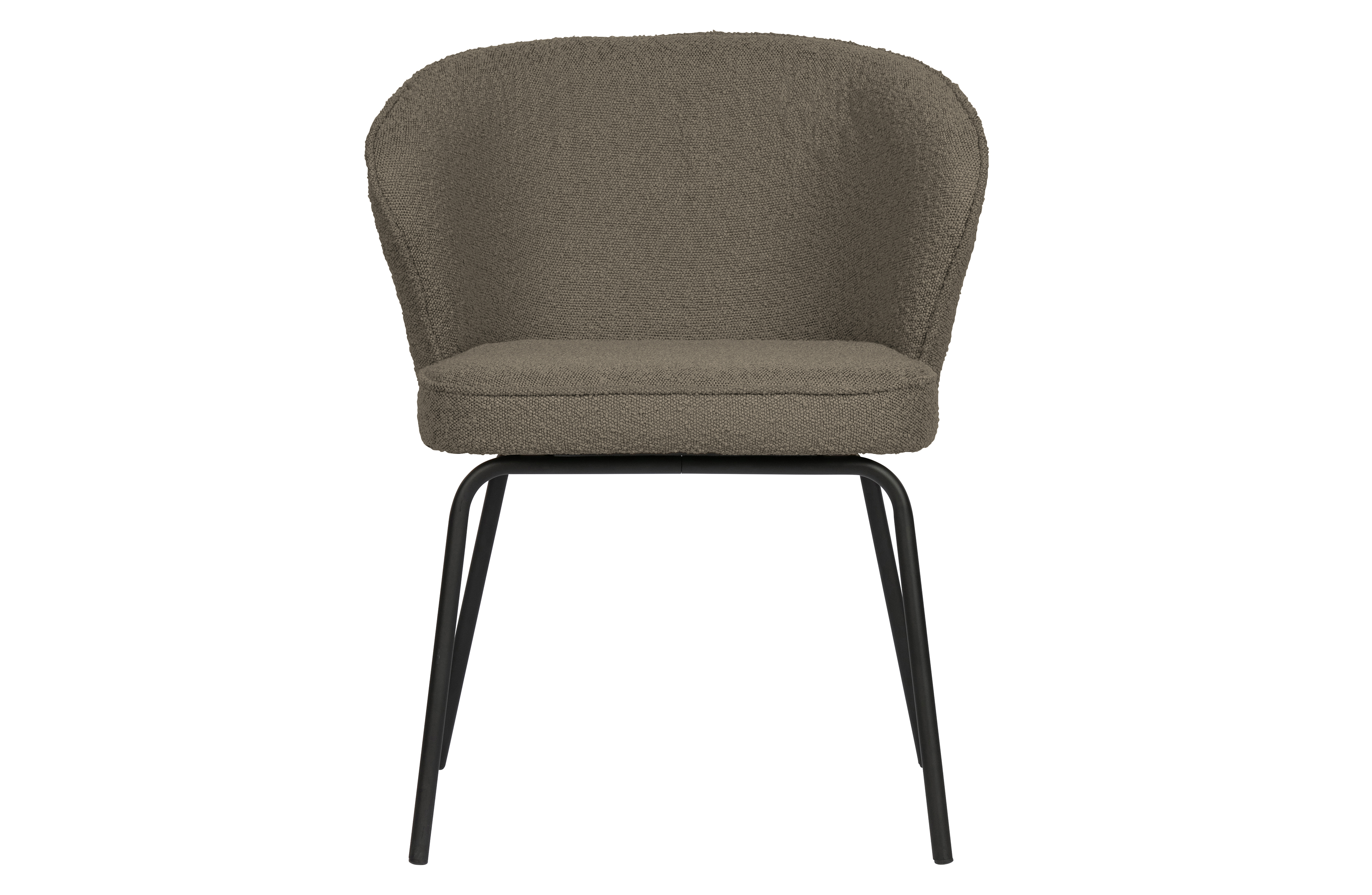 Woood Admit Spisebordsstol Nougatfarvet Bouclé Polyester Og Sort Metal