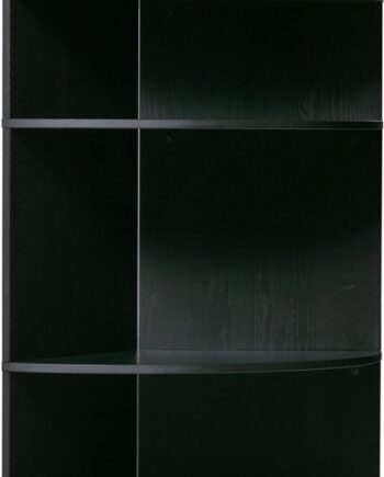 Woood Exclusive Trian Halvrund Bogreol   Sort Børstet Asketræ H168xb100xd76 Cm
