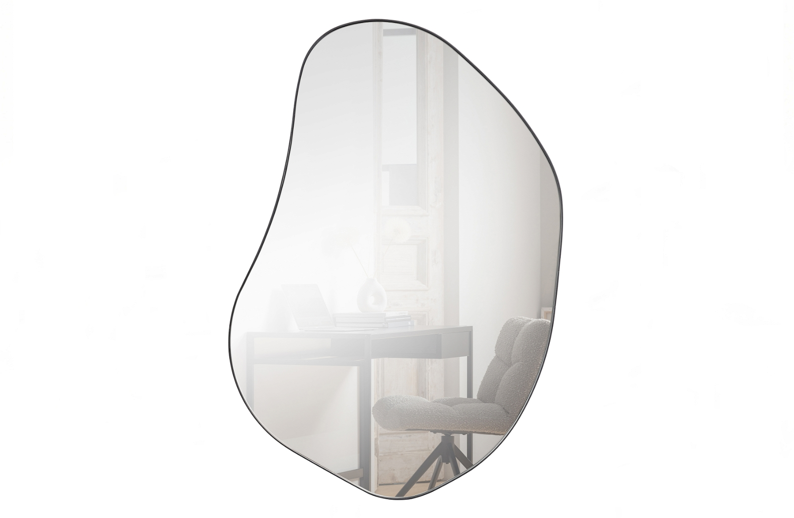 Woood Romee Vægspejl   Mat Sort Metal 100ã 70 Cm Moderne Design
