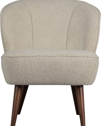 Woood Sara Lænestol  Hvidt Teddystof  Fsc-birkeben  H71ã B59ã D70 Cm
