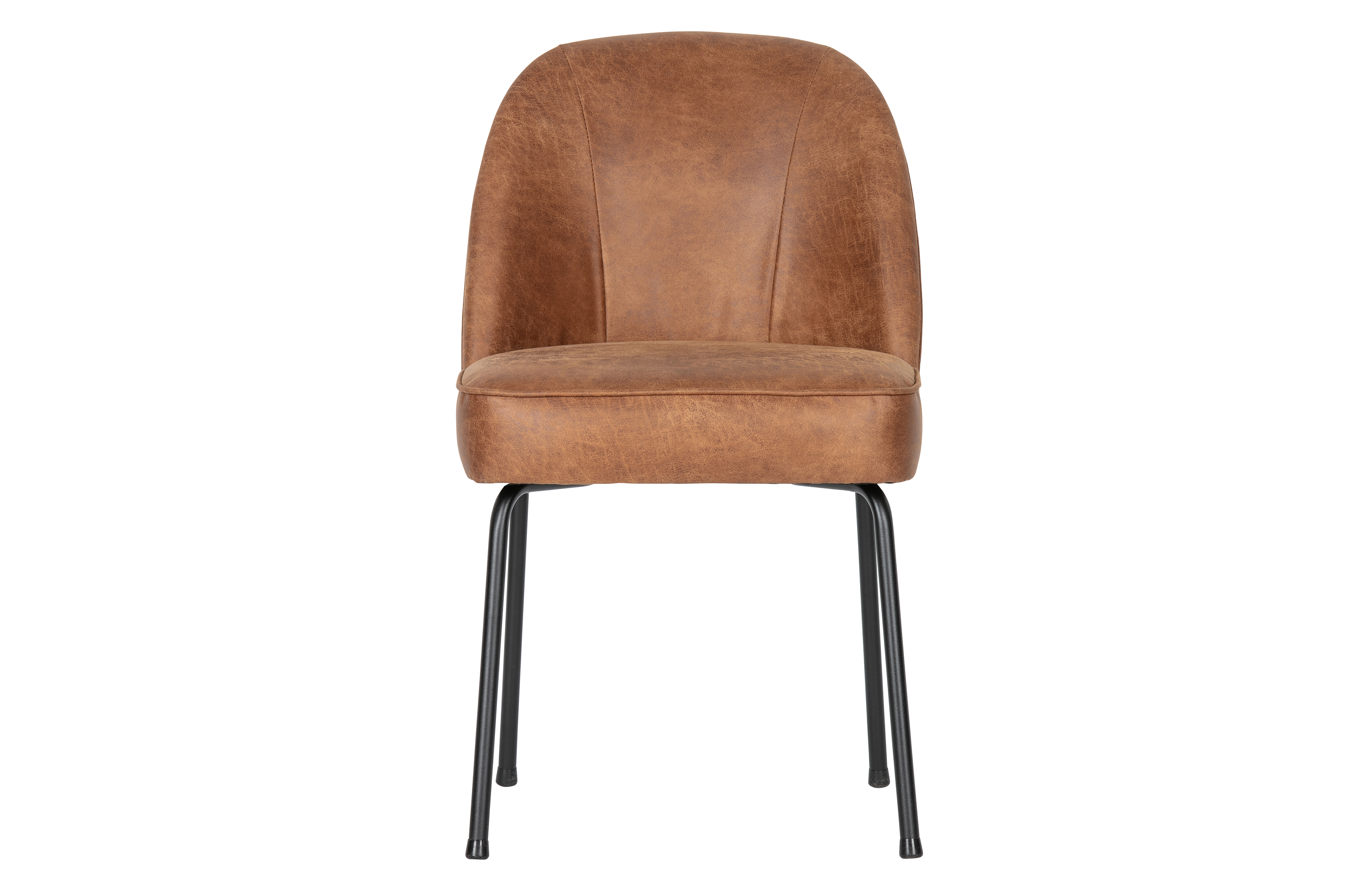 Woood Vogue Spisebordsstol Cognac Stof Og Sort Metal