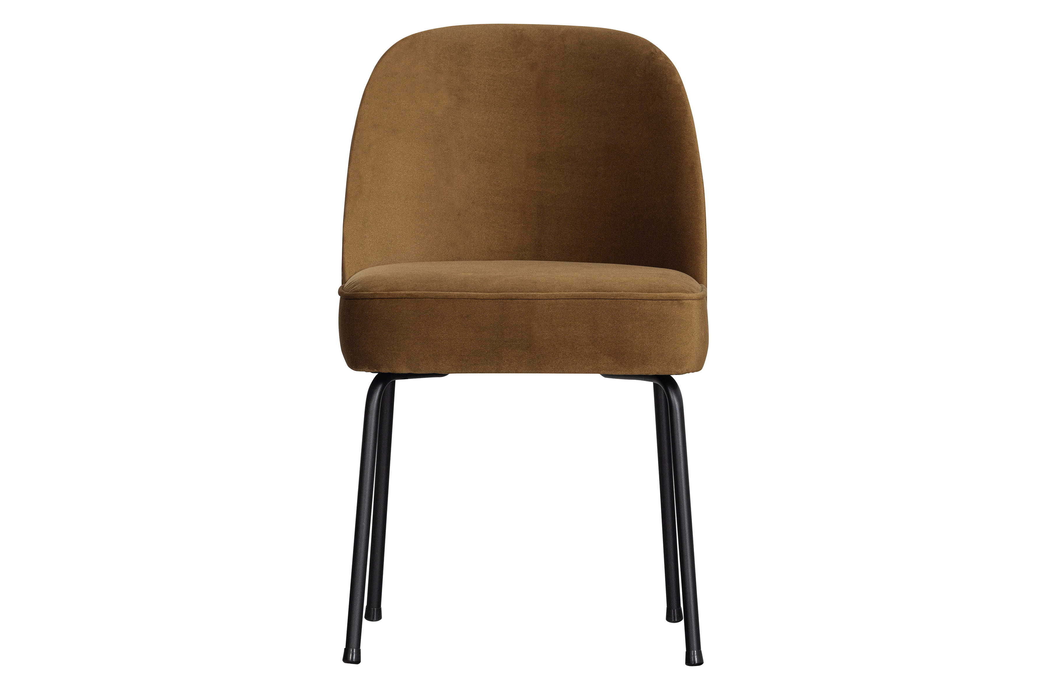 Woood Vogue Spisebordsstol Honning Gul Fløjl Polyester Og Sort Metal
