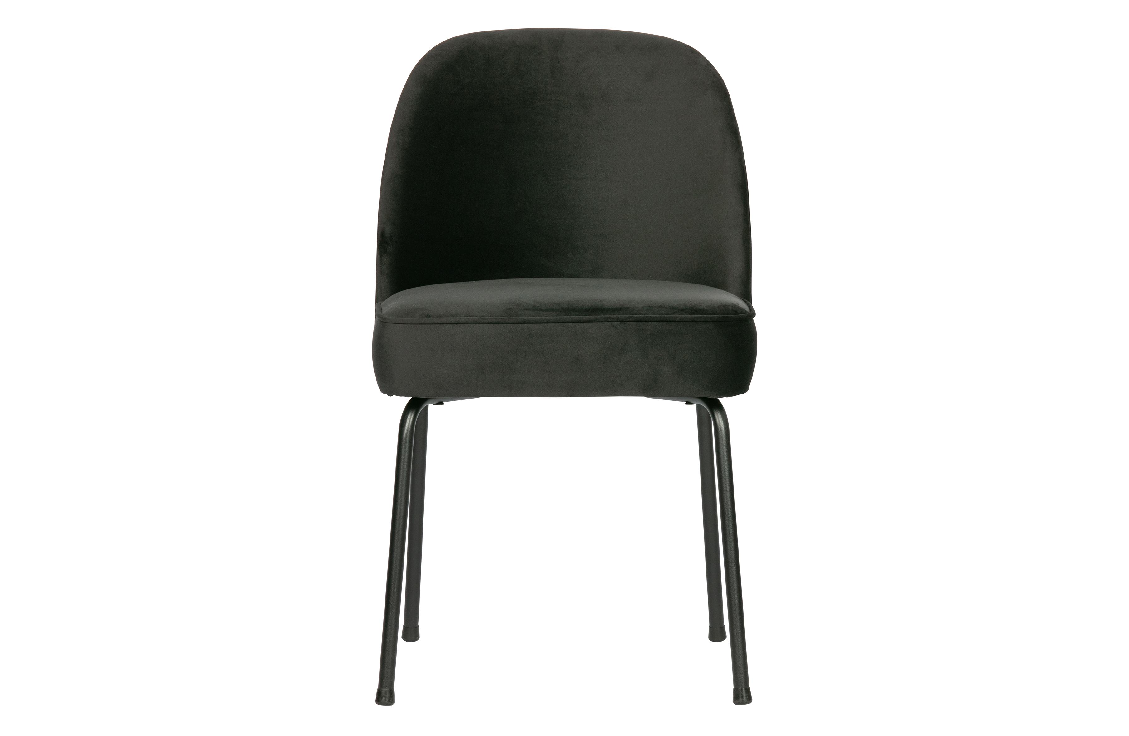 Woood Vogue Spisebordsstol Sort Fløjl Polyester Og Sort Metal