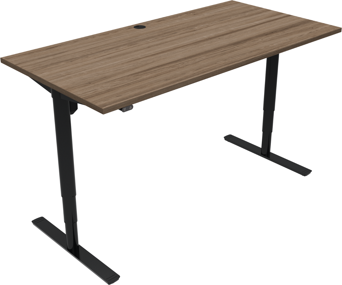 Zennord Comfortzone Firkantet Hæve- Sænkebord Skrivebord   Valnød Sort H65-125   80   160 Cm