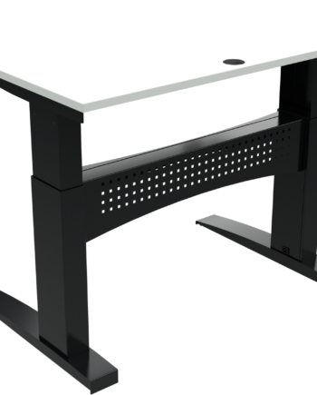 Zennord Flexdesk To-bens Sidde- Ståbord Hvid Melamin Sort Stel Højde 65-122 Cm