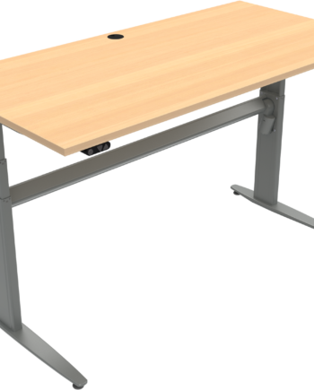 Zennord Movemate Ergonomisk  -bens Firkantet Hæve-sænkebord 160x80 Cm Naturbøg Sølv