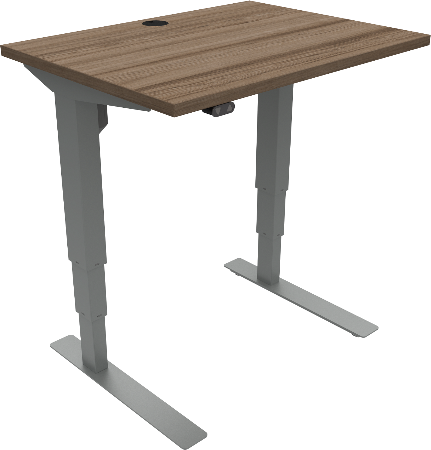 Zennord Versastand To-bens Hæve-sænkebord Firkantet Justerbart 57-122 Cm 80x60 Cm Mørk Natur Sølv