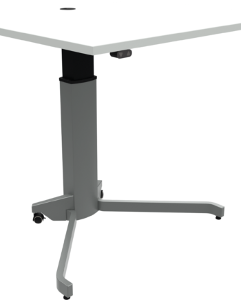 Zennord Zenrise Elektrisk Enkeltben Hæve- Sænkebord Firkantet Hvid Sølv 100x80 Cm Mfc Med Hjul