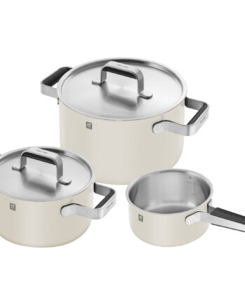 Zwilling Pure Grytset   Dele     Låg  Rustfrit Stål  Hvid Creme