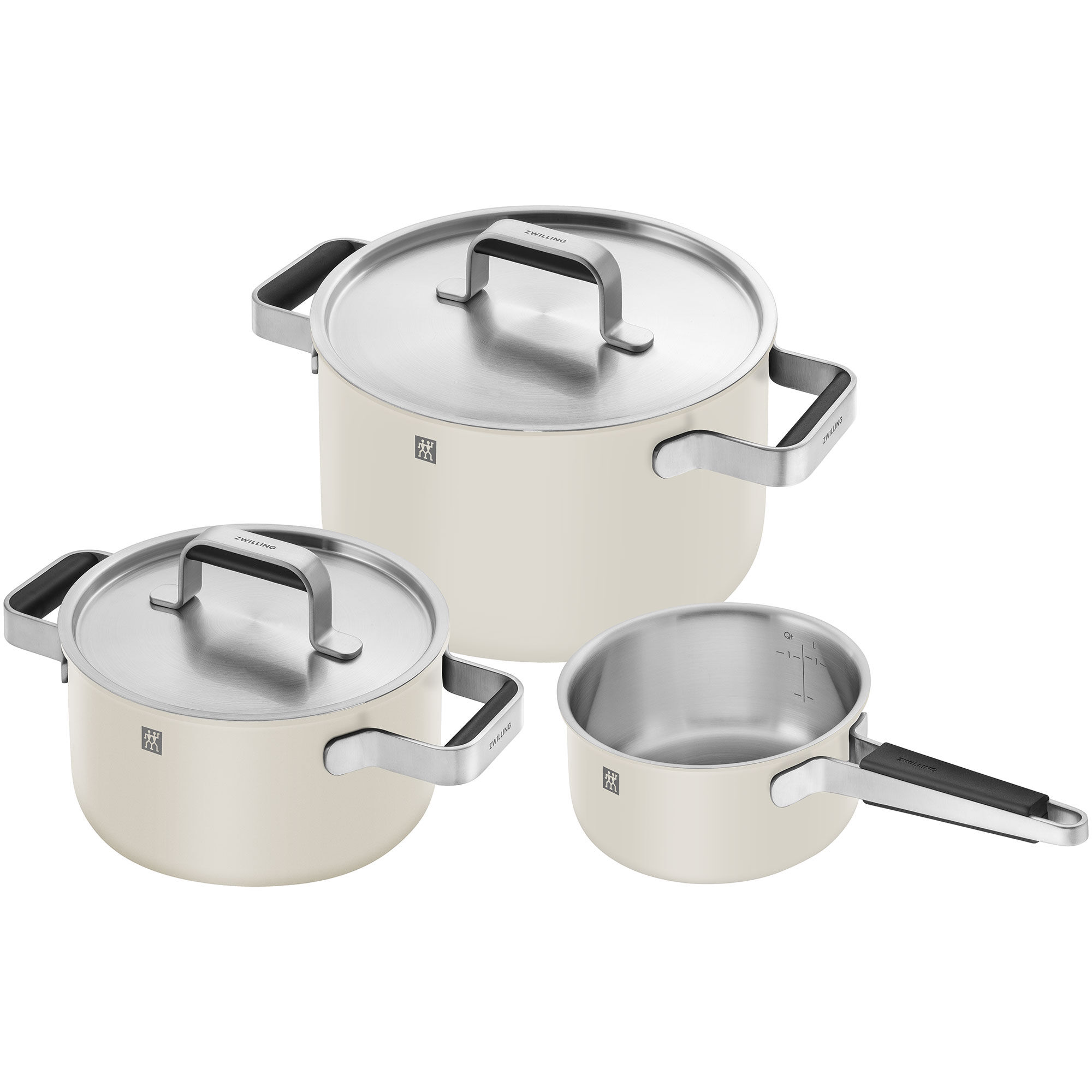 Zwilling Pure Grytset Dele Låg Rustfrit Stål Hvid Creme