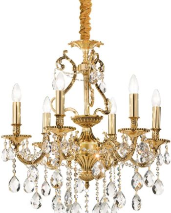 -armet Pendellampe Ideal Lux Gioconda ø62 Cm  Justerbar Højde 93 118 Cm  Guld