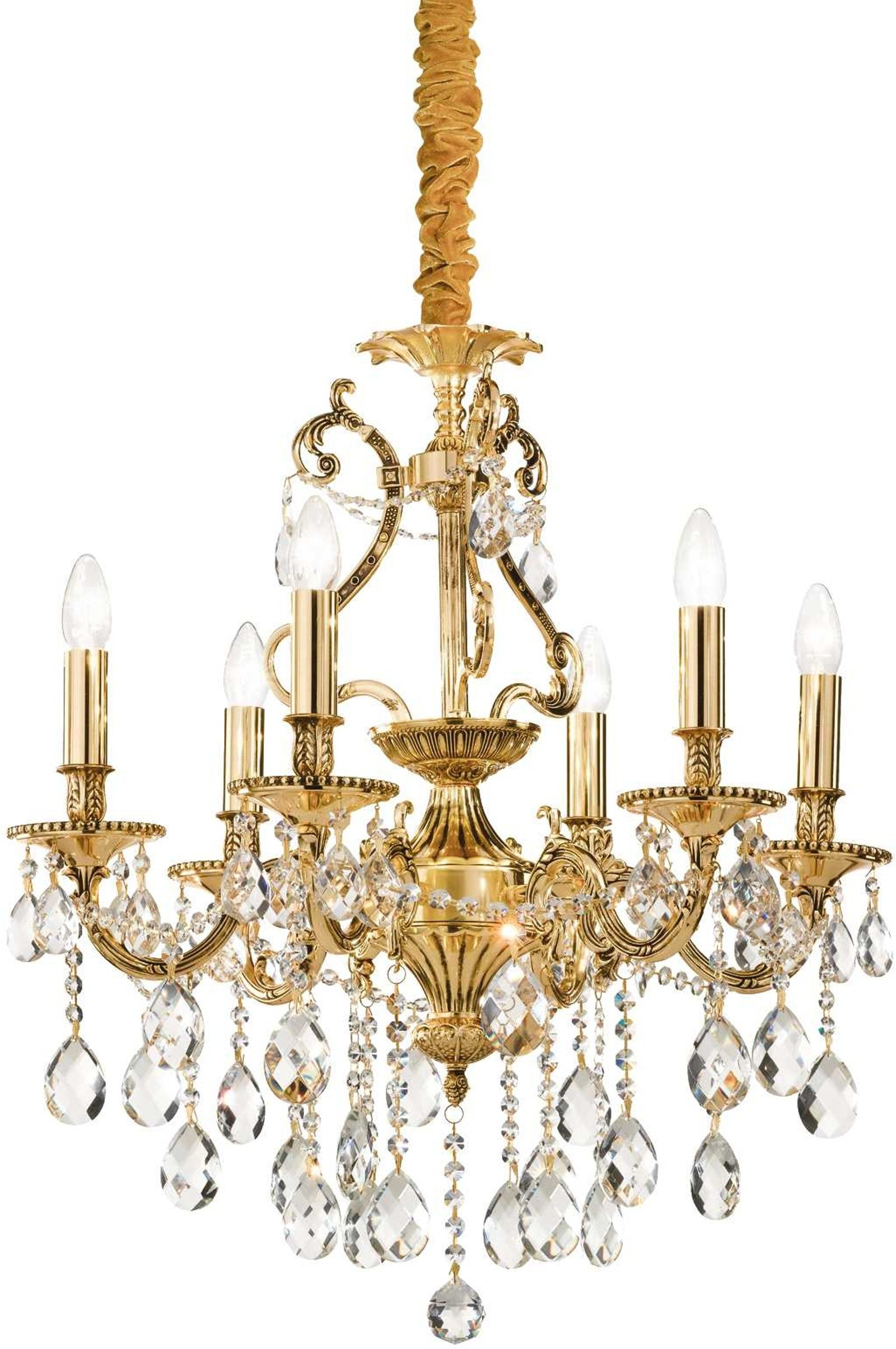 -armet Pendellampe Ideal Lux Gioconda ø62 Cm Justerbar Højde 93 118 Cm Guld