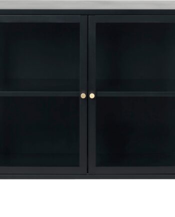 -dørs Opbevaringsskænk Nordique Design Carmel Sort Koldvalset Stål Hærket Glas H85xb90xd40 Cm