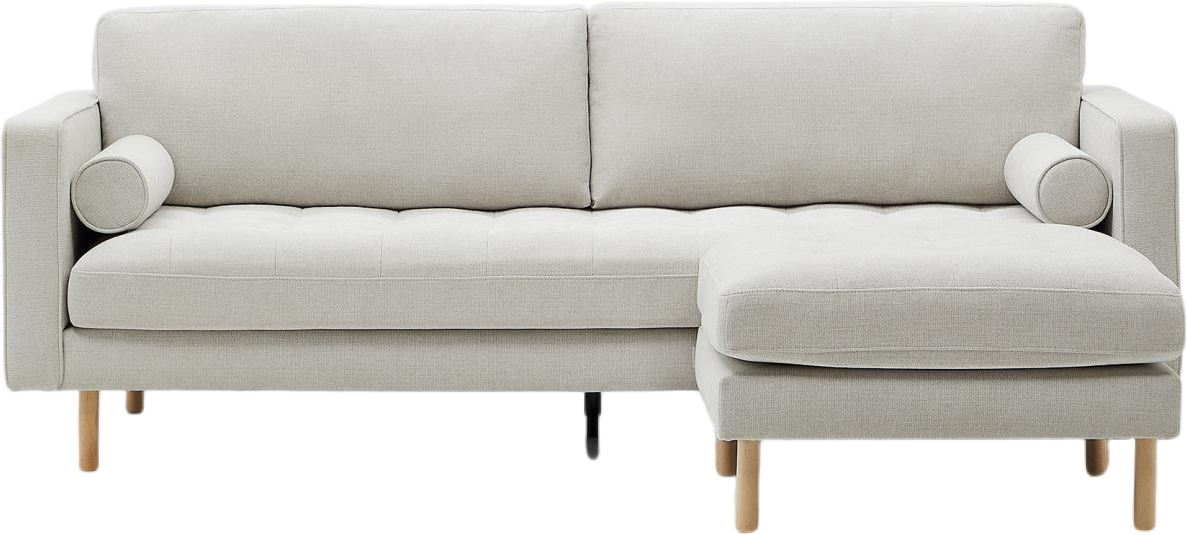 -personers Sofa Couch Kave Home Debra Vintagegrå Chenillestof Med Naturbøg Ben