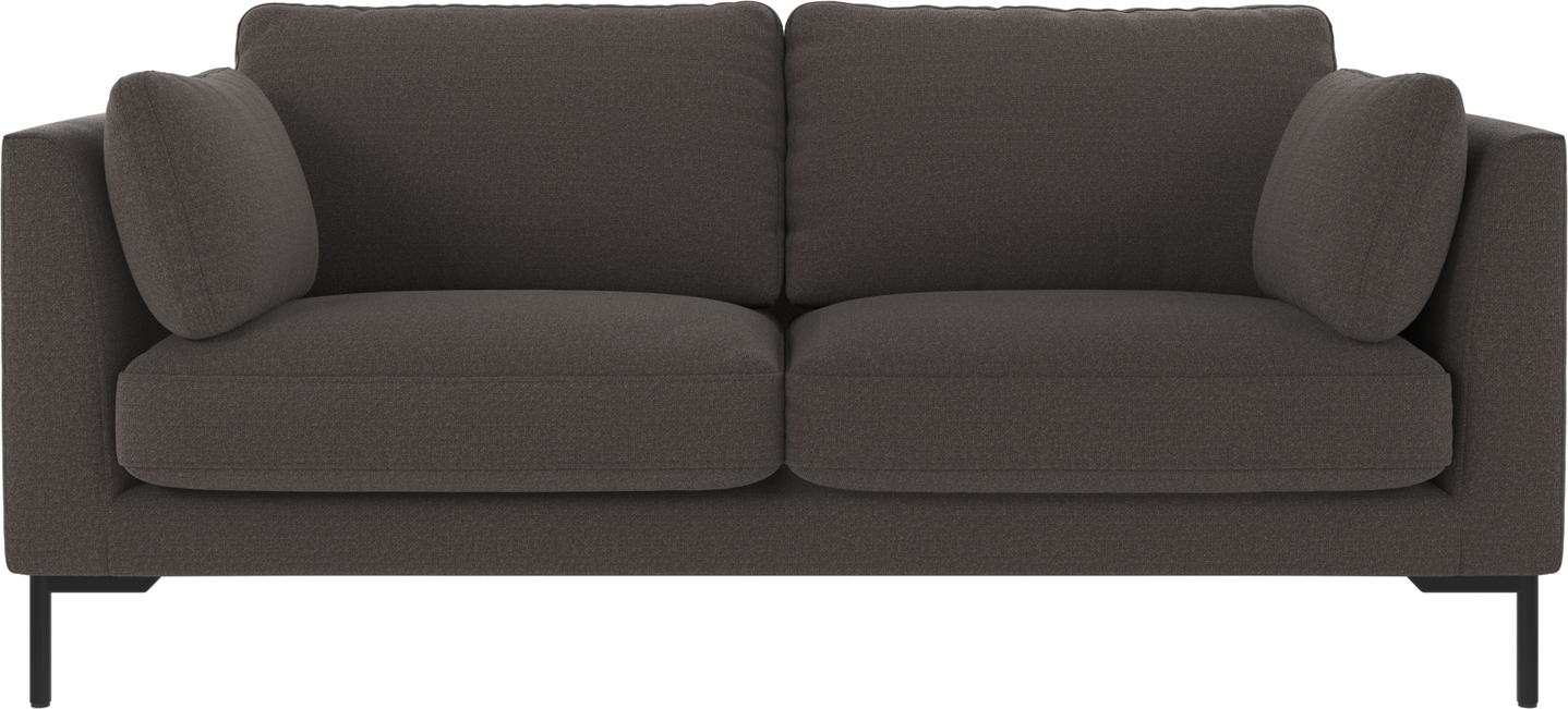 -personers Sofa   Skandinavisk Design Rowico Corwin Mørkegrå Rita 68 Polyester Fsc-mix Træstel Pulverlakerede Sorte Metalben Med Nozag-fjedre