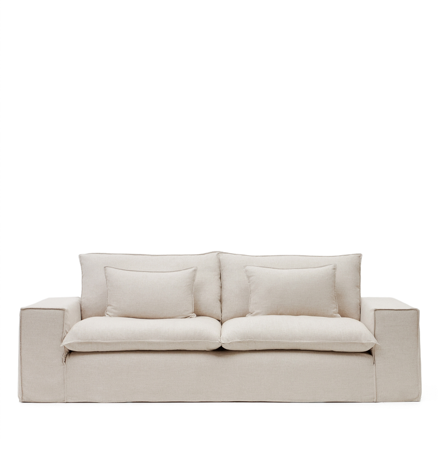-personers Sofa Kave Home Anarela Beige Med Aftageligt Betræk 208x107x64 Cm