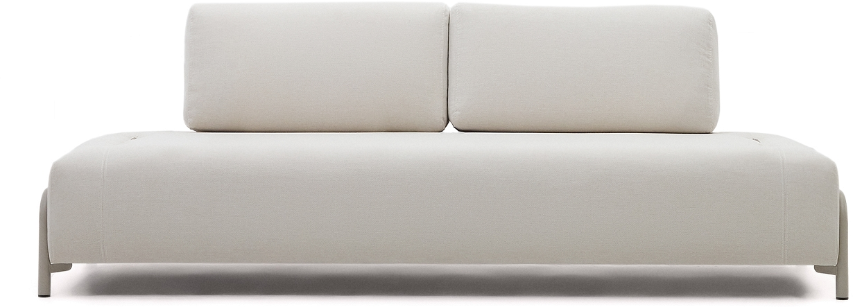 -personers Sofa Kave Home Compo Beige Chenille Polstret Moderne Nordisk Industriel L232   B98   H82 Cm