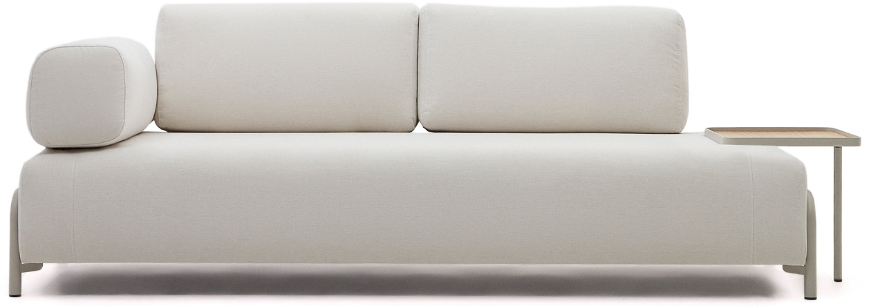 -personers Sofa Kave Home Compo Beige   Crevin-stof Genanvendt Polyester Minimalistisk Nordisk Industrielt Design H82ã 232ã 98 Cm