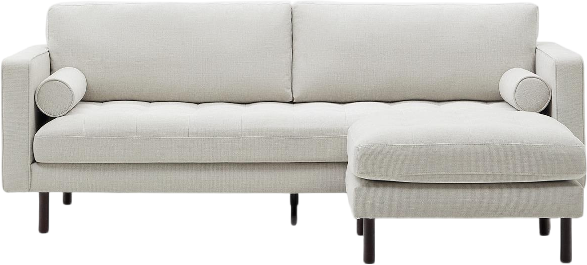 -personers Sofa Kave Home Debra Grå Vintage Chenillestof Med Aftagelige Hynder 222x178x85 Cm Wenge Ben