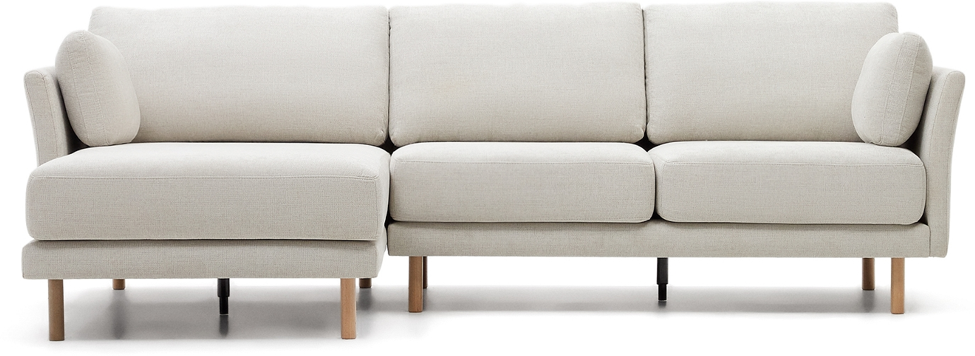 -personers Sofa Kave Home Gilma   Nordisk Moderne Modul-chaiselong  Grå Natur Chenille  Vand- Og Pletafvisende  Aftagelige Puder