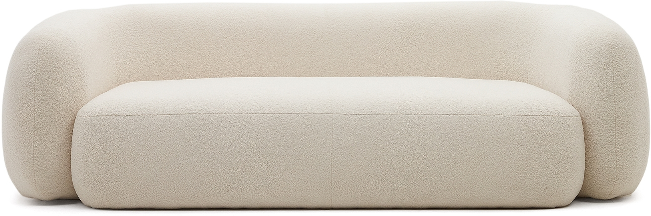 -personers Sofa Kave Home Martina   Polstret Hvid Genbrugspolyester   H76   B246   D124 Cm