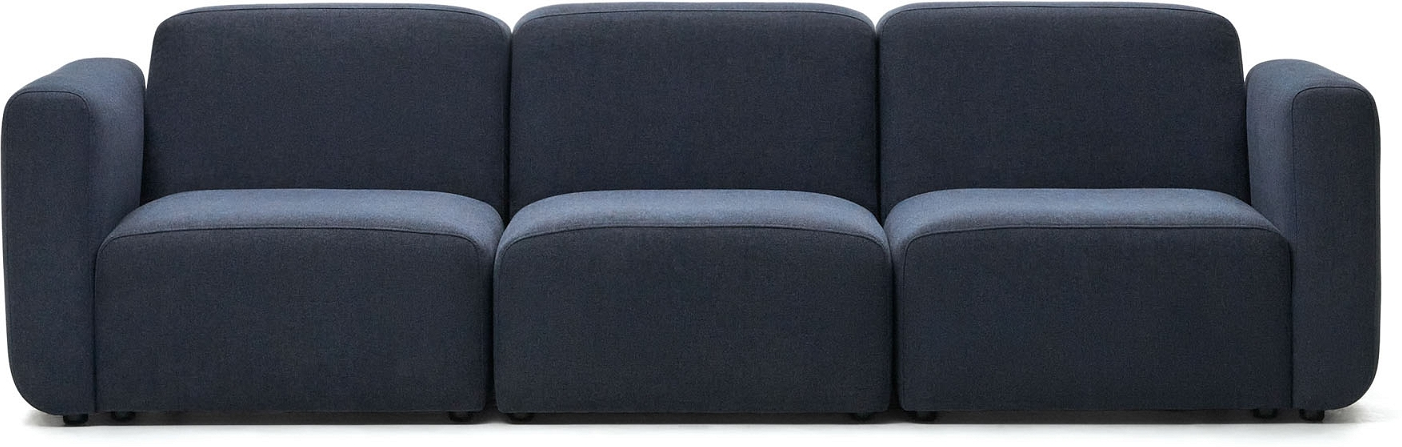 -personers Sofa Kave Home Neom Modulsofa   Blåt Interlock-stof 263x89 Cm