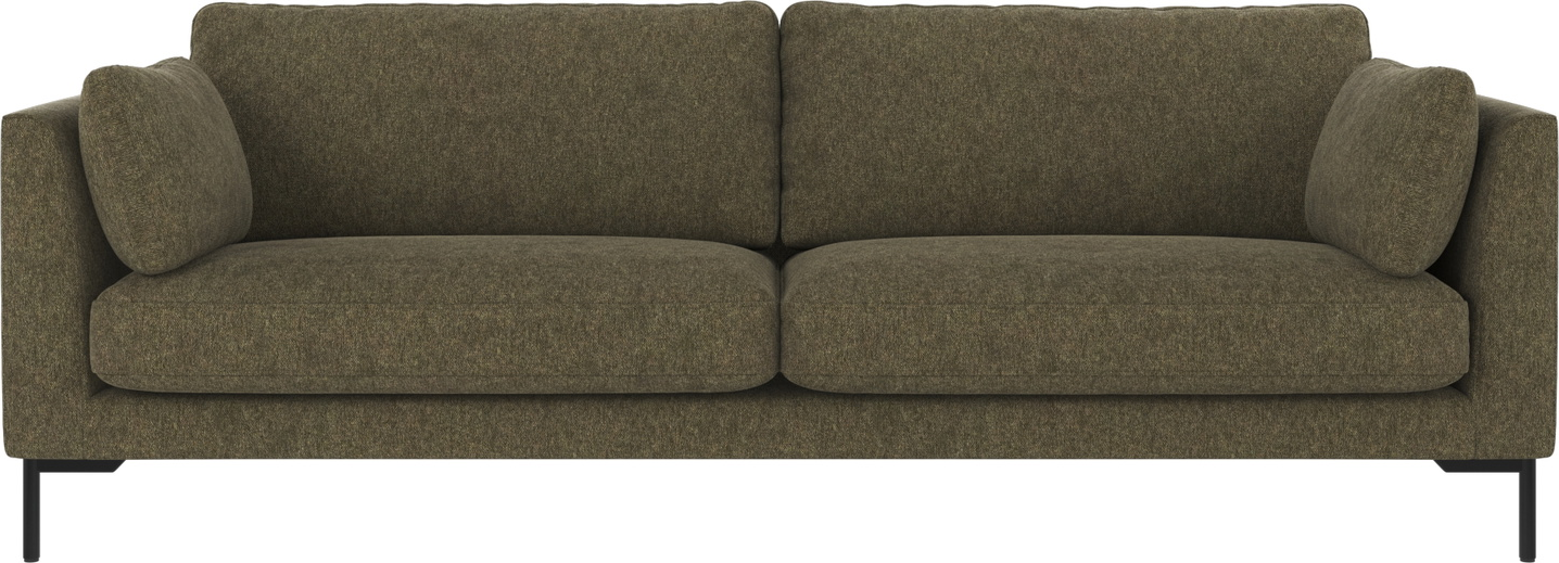 -personers Sofa Rowico Corwin Brenda 77 Grøn Stof Med Sorte Pulverlakerede Metalben H83ã B238ã D98 Cm