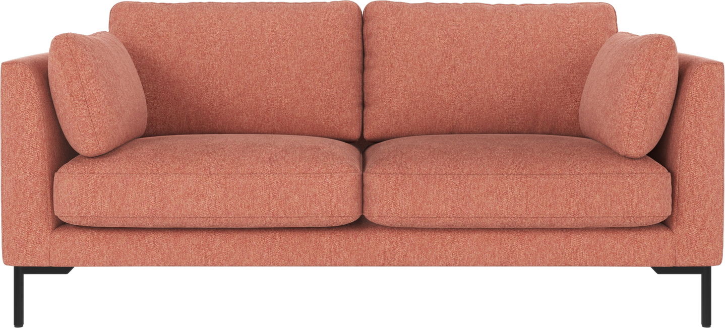 -personers Sofa Rowico Corwin Brenda 52 Rød Polyester Med Sorte Metalben