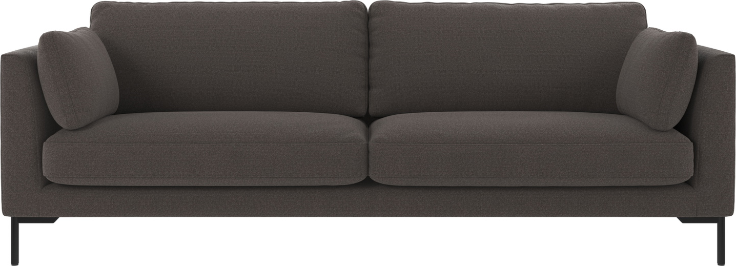-personers Sofa Rowico Corwin  238 Cm   Mørkegrå Rita Polyester Med Sorte Pulverlakerede Metalben