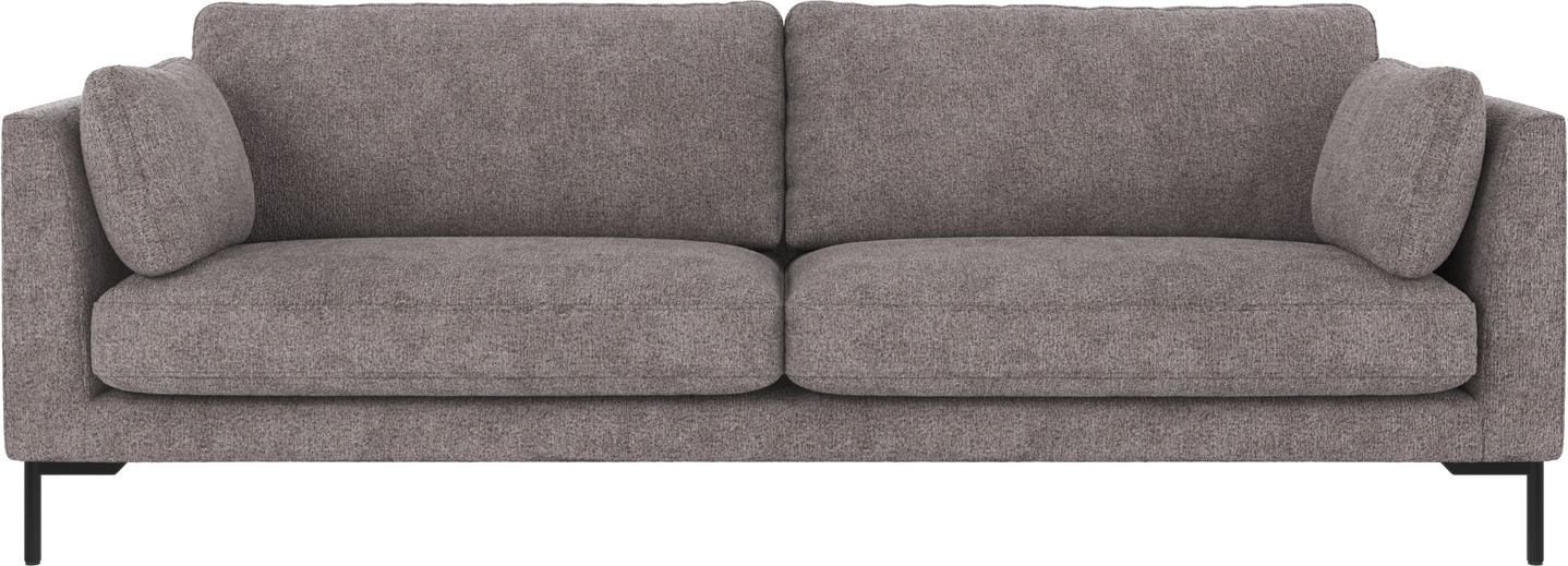 -personers Sofa Rowico Corwin Grå Greg 18 Polyester Fsc-mix Træ Sortlakerede Metalben 238x98x83 Cm
