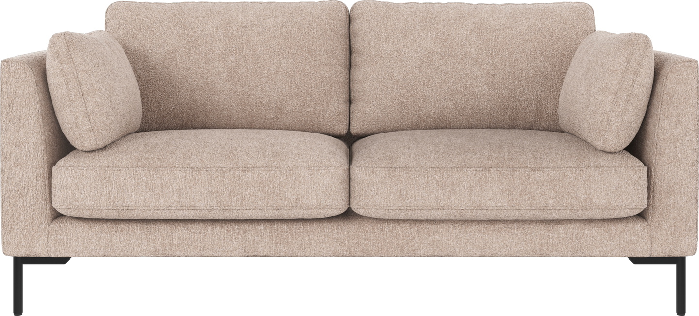 -personers Sofa Rowico Corwin  Greg   Lysebeige Stof Med Sorte Metalben  B190xd98xh83 Cm