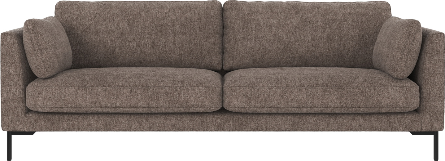 -personers Sofa Rowico Corwin Greg   Mørk Beige 238 Cm Bred Med Sorte Metalben