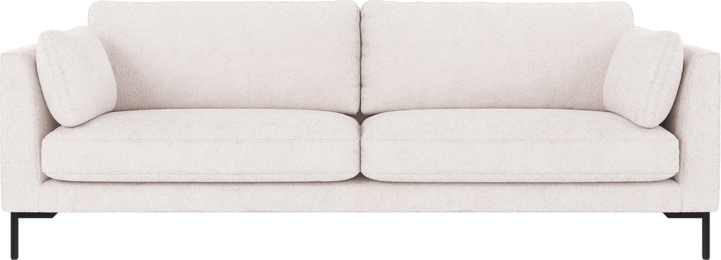 -personers Sofa Rowico Corwin Greg   Polyester Hvid Med Sorte Metalben H83ã B238ã D98 Cm