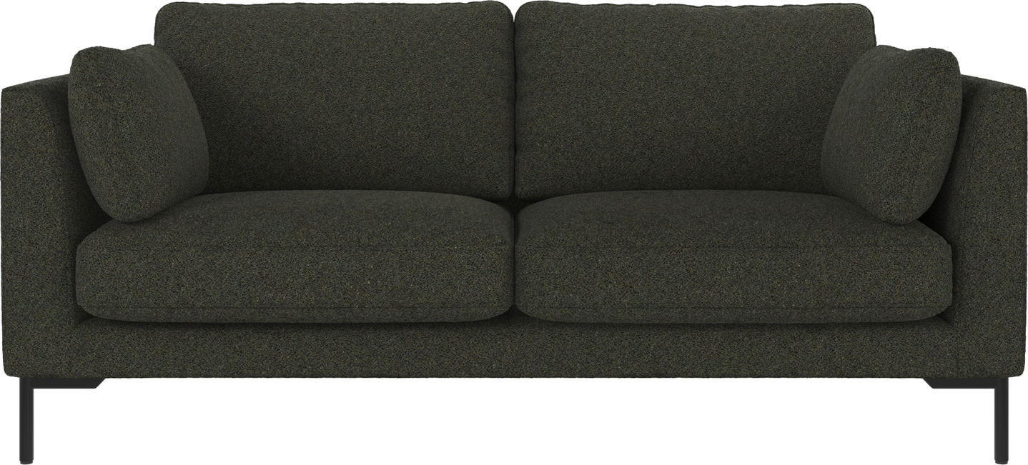 -personers Sofa Rowico Corwin   Dybgrøn Alice 162 Med Sortlakerede Metalben 190x98 Cm