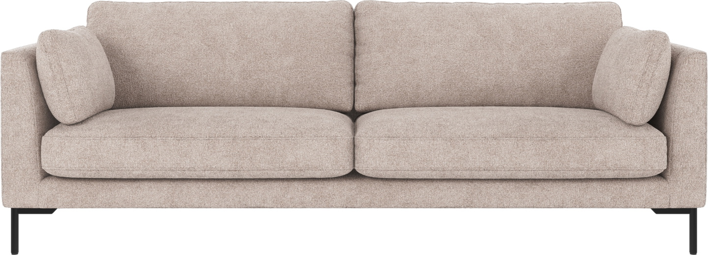 -personers Sofa Rowico Corwin   Greg 17 Lysegrå Polyester Med Sorte Metalben H83ã B238ã D98 Cm