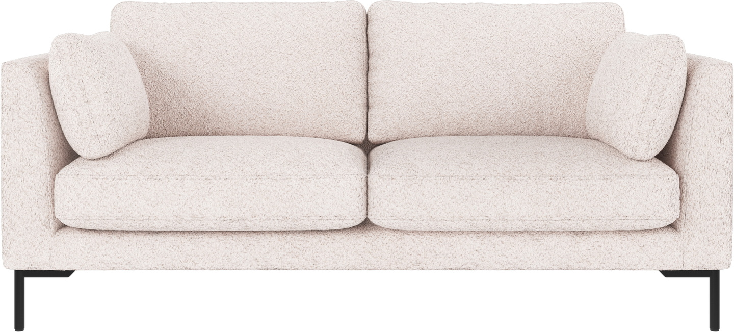 -personers Sofa Rowico Corwin   Hvidt Anna-stof 100  Polyester Med Sort Pulverlakeret Metalramme B190ã D98 Cm