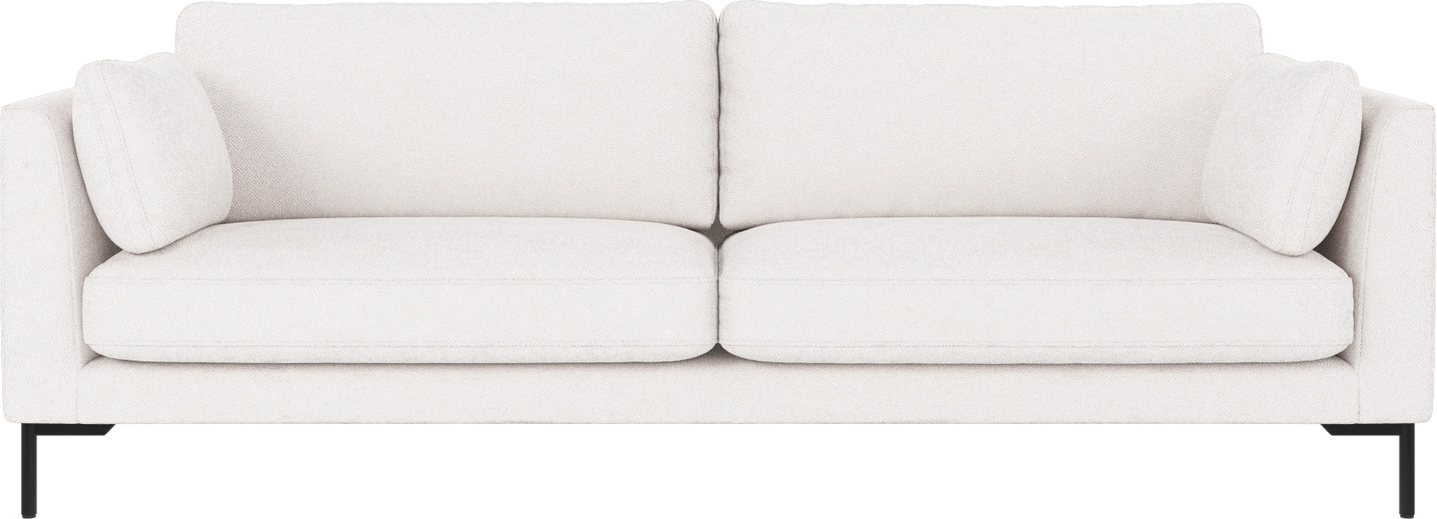 -personers Sofa Rowico Corwin   Hvidt Bobby Polyester Med Sortlakerede Metalben Nordisk Design