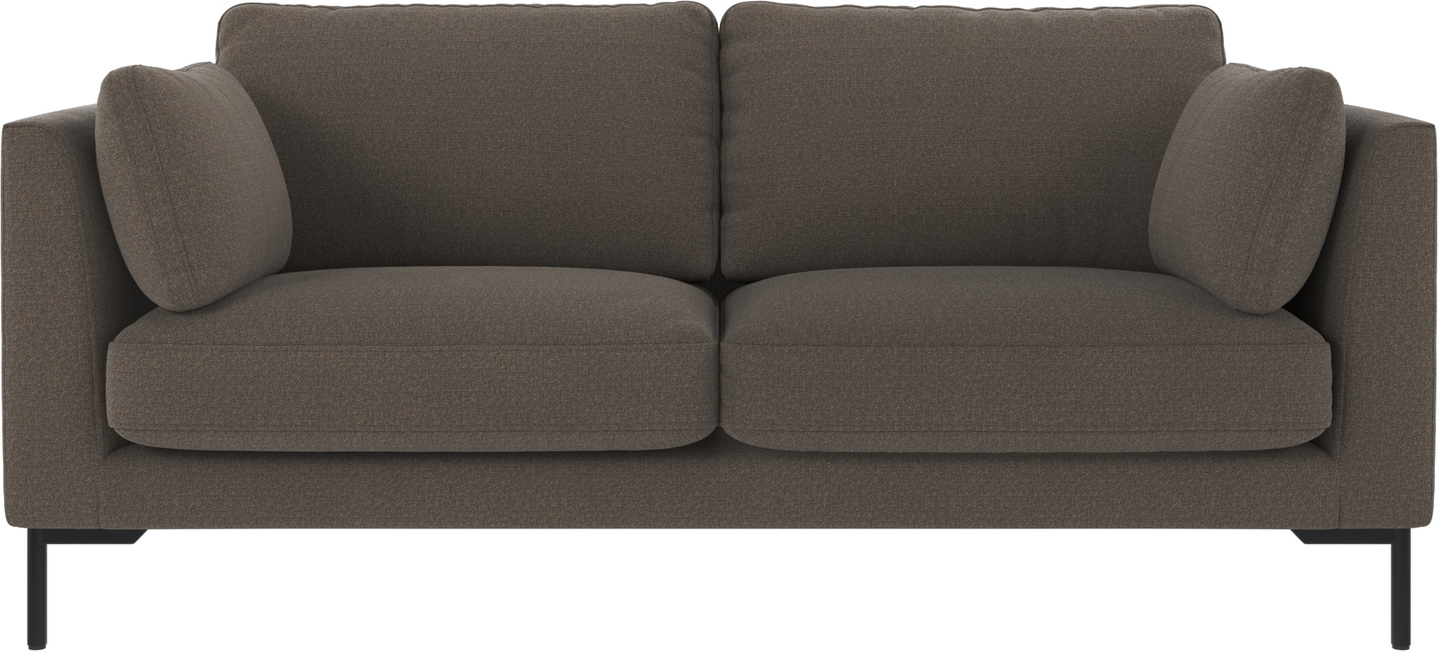-personers Sofa Rowico Corwin   Mellemgrå Rita 108 Stof Med Sorte Metalben 190x98x83 Cm