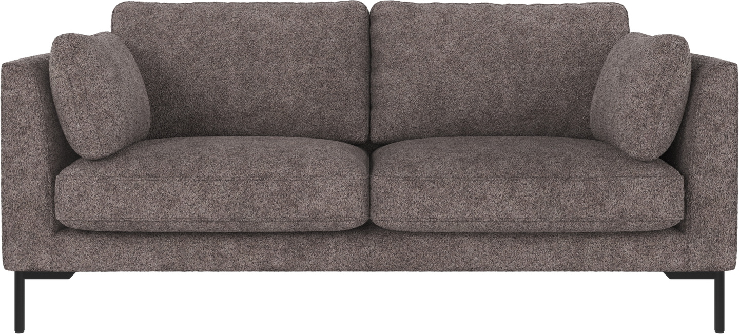 -personers Sofa Rowico Corwin   Mørkegråt Anna 18-stof Med Sorte Metalben  Strømlinet Design Og Fsc-certificeret Træramme H83ã B190ã D98 Cm