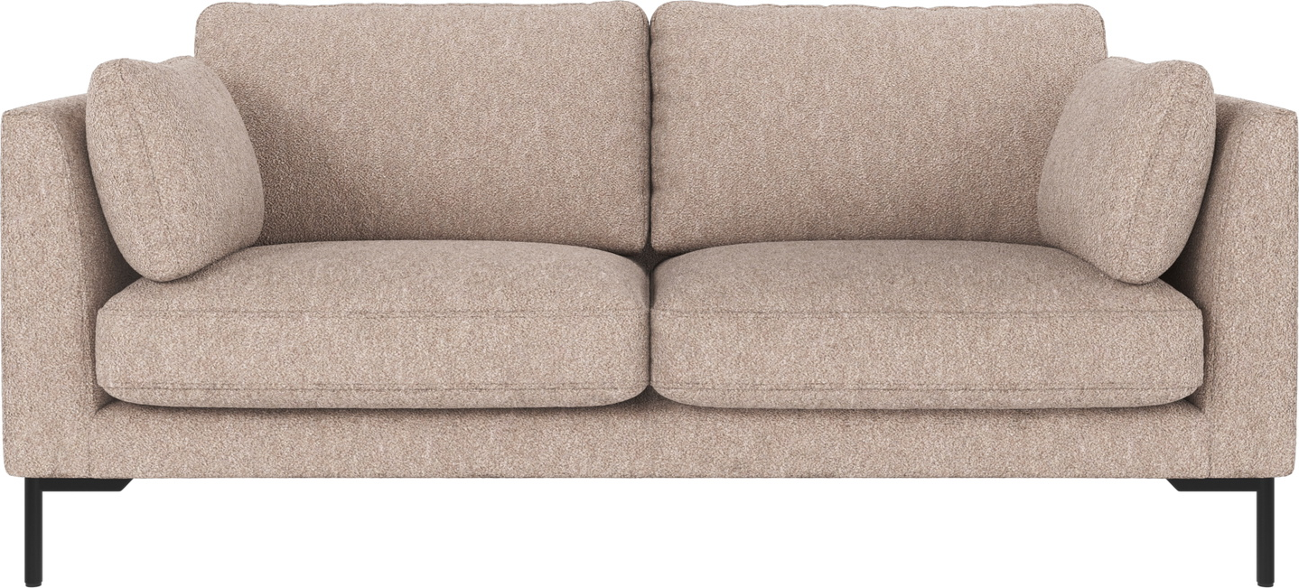 -personers Sofa Rowico Corwin Lysebeige Alice 01 Stof Med Sorte Metalben H83ã B190ã D98 Cm