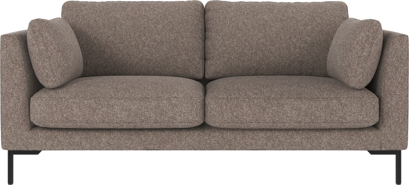 -personers Sofa Rowico Corwin Mørk Beige Med Sorte Metalben 190   98   83 Cm