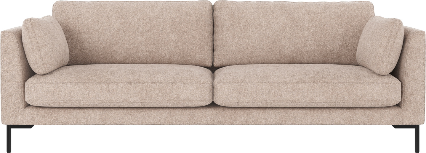 -personers Sofa Rowico Corwin   Nordisk Design   Lysebeige Greg-stof Med Sorte Metalben