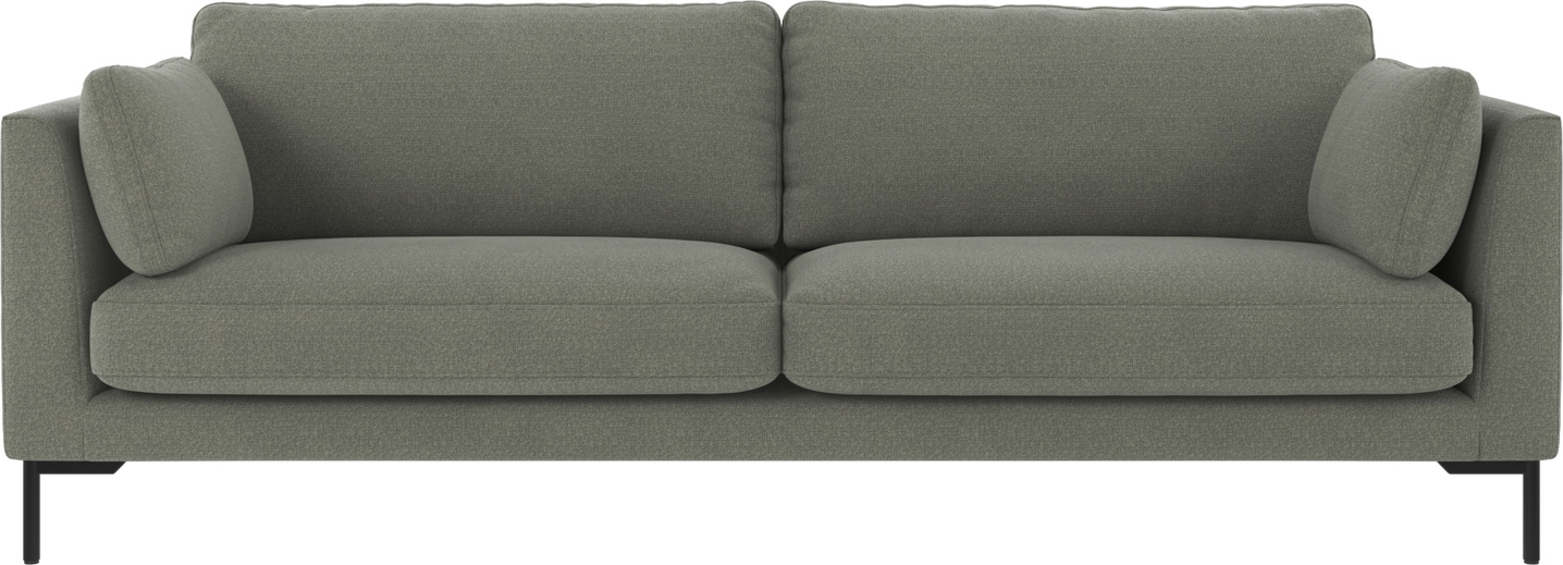 -personers Sofa Rowico Corwin Rita 158 Grøn Stof Med Sorte Pulverlakerede Metalben 238x98 Cm