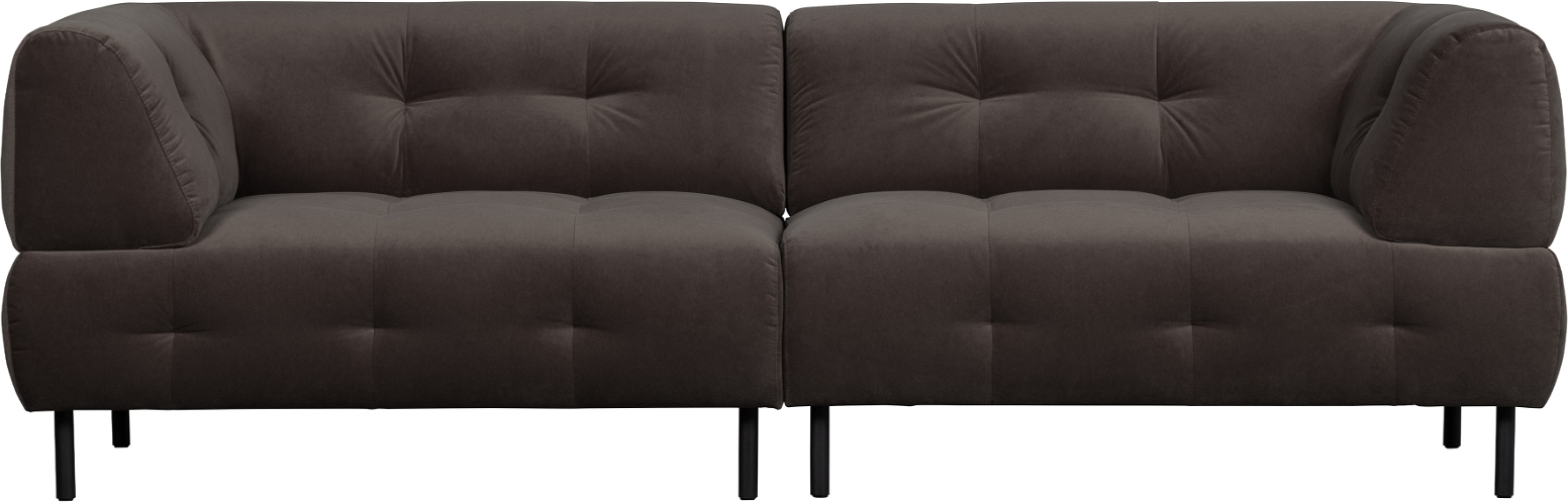 -personers Sofa Woood Exclusive Lloyd   Grå Vasket Fløjl  245x90x75 Cm