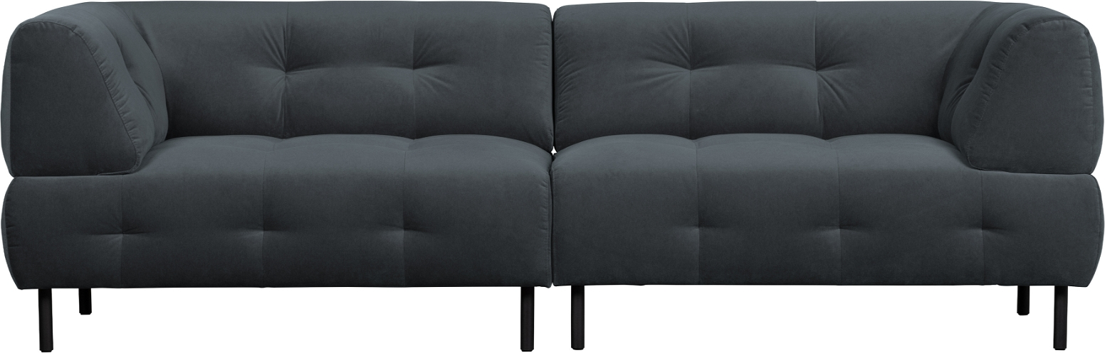 -personers Sofa Woood Exclusive Lloyd   Mørkegrå Loma Vasket Fløjl  245 Cm Bred