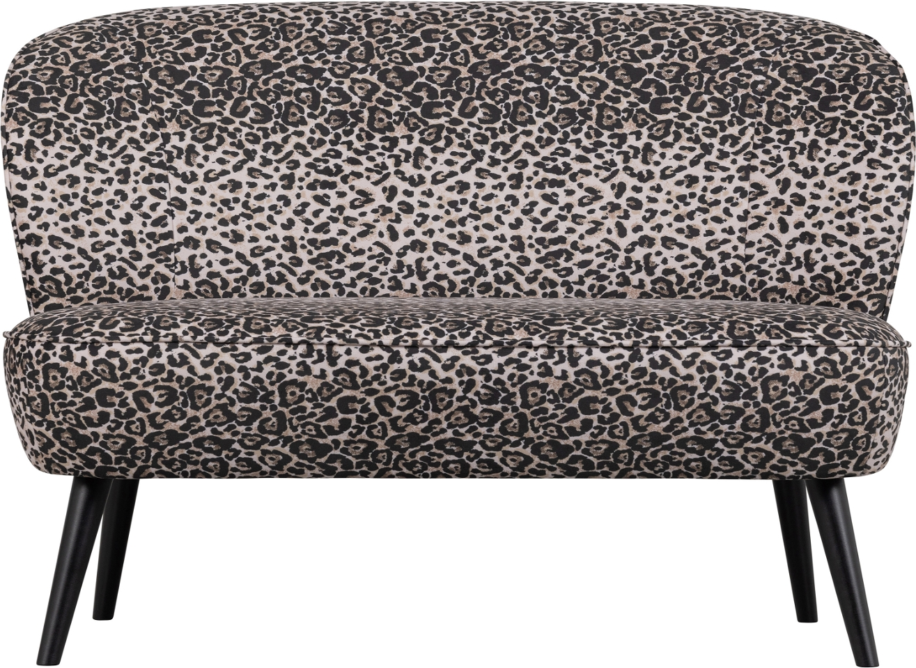 -personers Sofa Woood Megan   Sort Beige Trykt Fløjl  Fsc-ramme  110x72x73 Cm