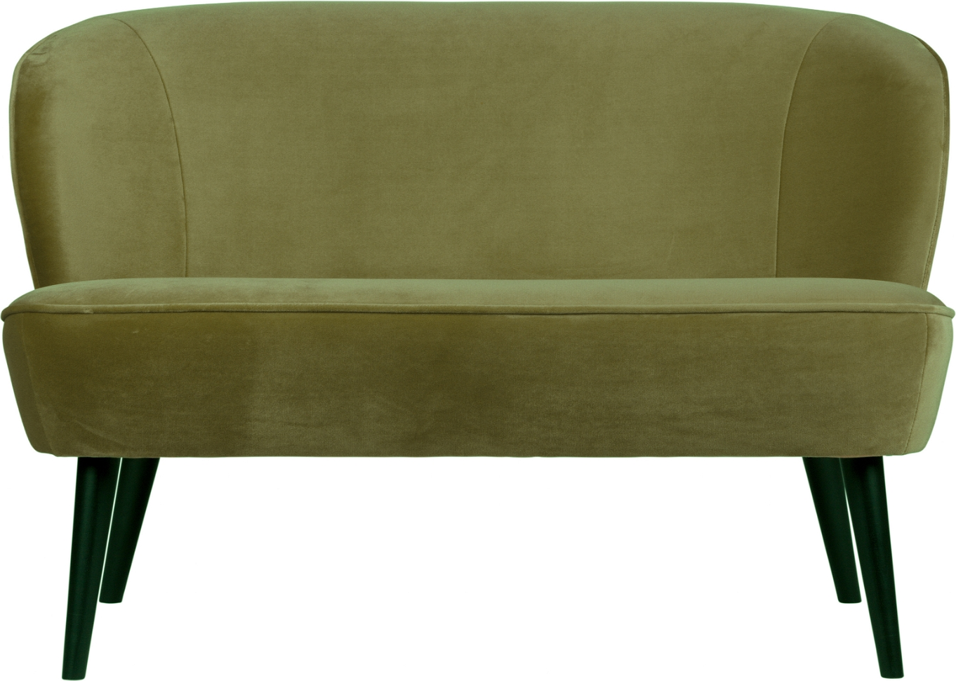 -personers Sofa Woood Sara Grøn Fløjl Kompakt Design H73x110x72 Cm