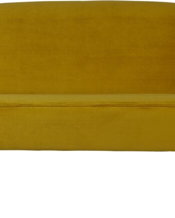 -personers Sofa Woood Sara Jarra Fløjl Gul 110x72x73 Cm