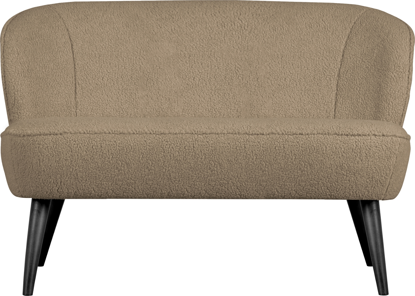-personers Sofa Woood Sara Sand Teddy-stof Polyester Med Fsc-birkeben 110ã 72ã 73 Cm