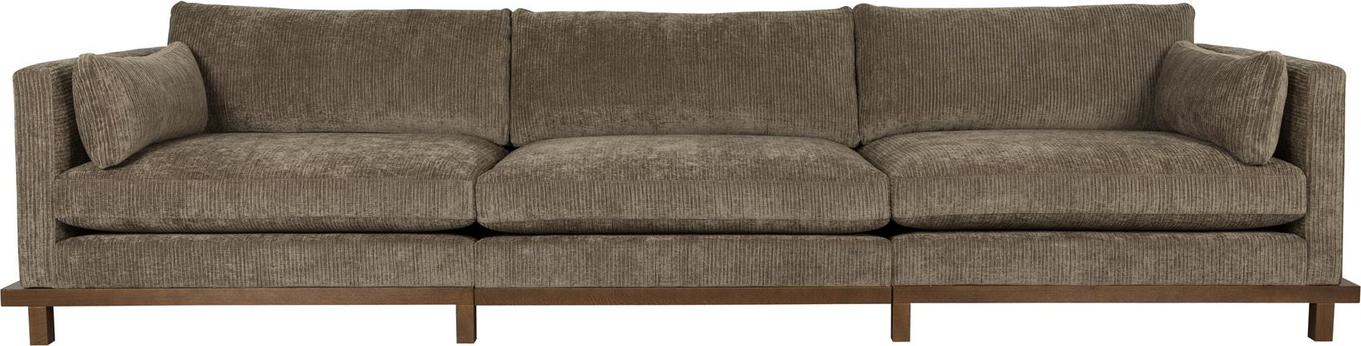 -personers Sofa Zuiver Blossom Mudderbrun Stof Akryl Polyester Pu-skum H80xb335xd101 Cm Egetræ